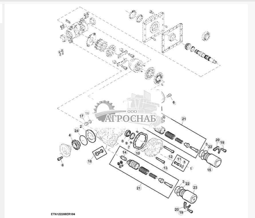 Компоненты гидравлического насоса, трансмиссия с ручным переключением передач (2 из 3) 